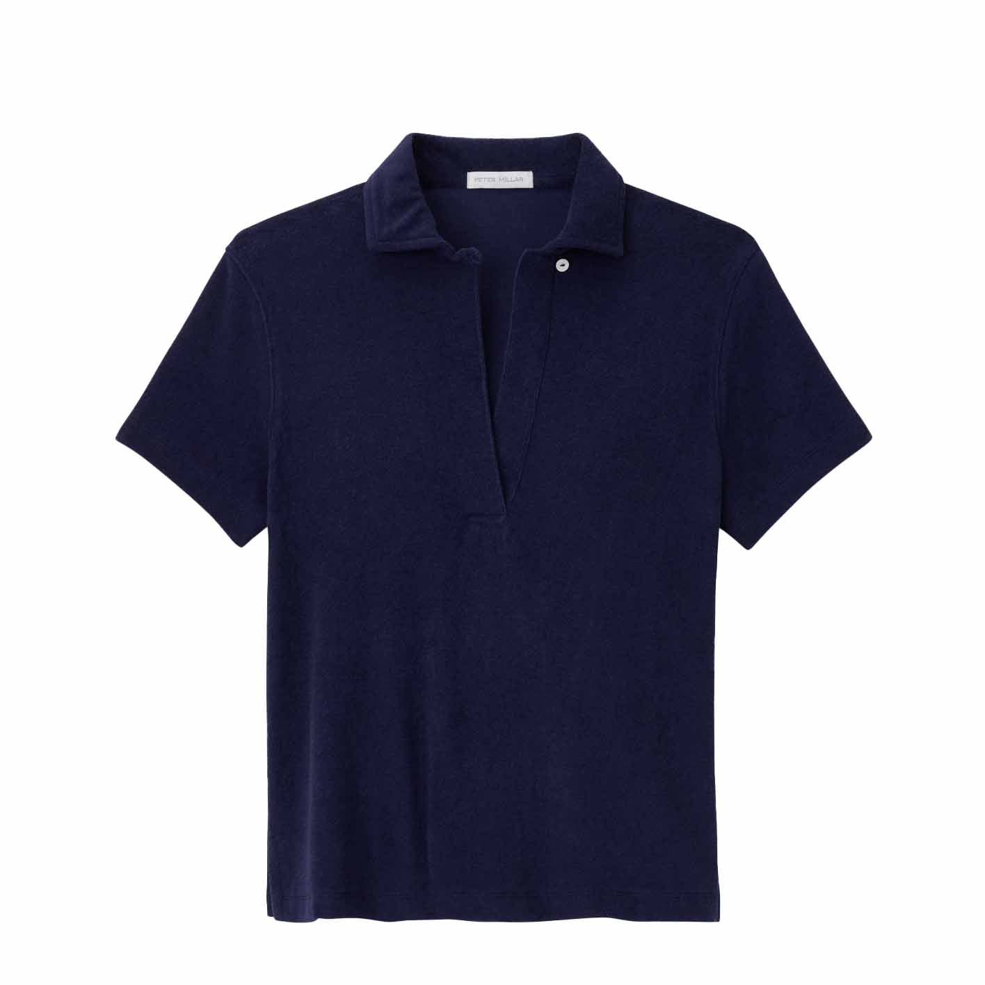 Peter Millar Women's Elle Short Sleeve Terry Polo 2024 NAVY