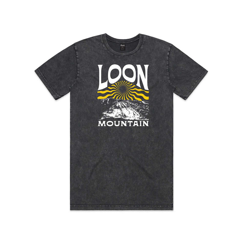 Loon Mountain Sunburst Stone Wash Tie Dye Short Sleeve Tee 2024 BLACK STONE