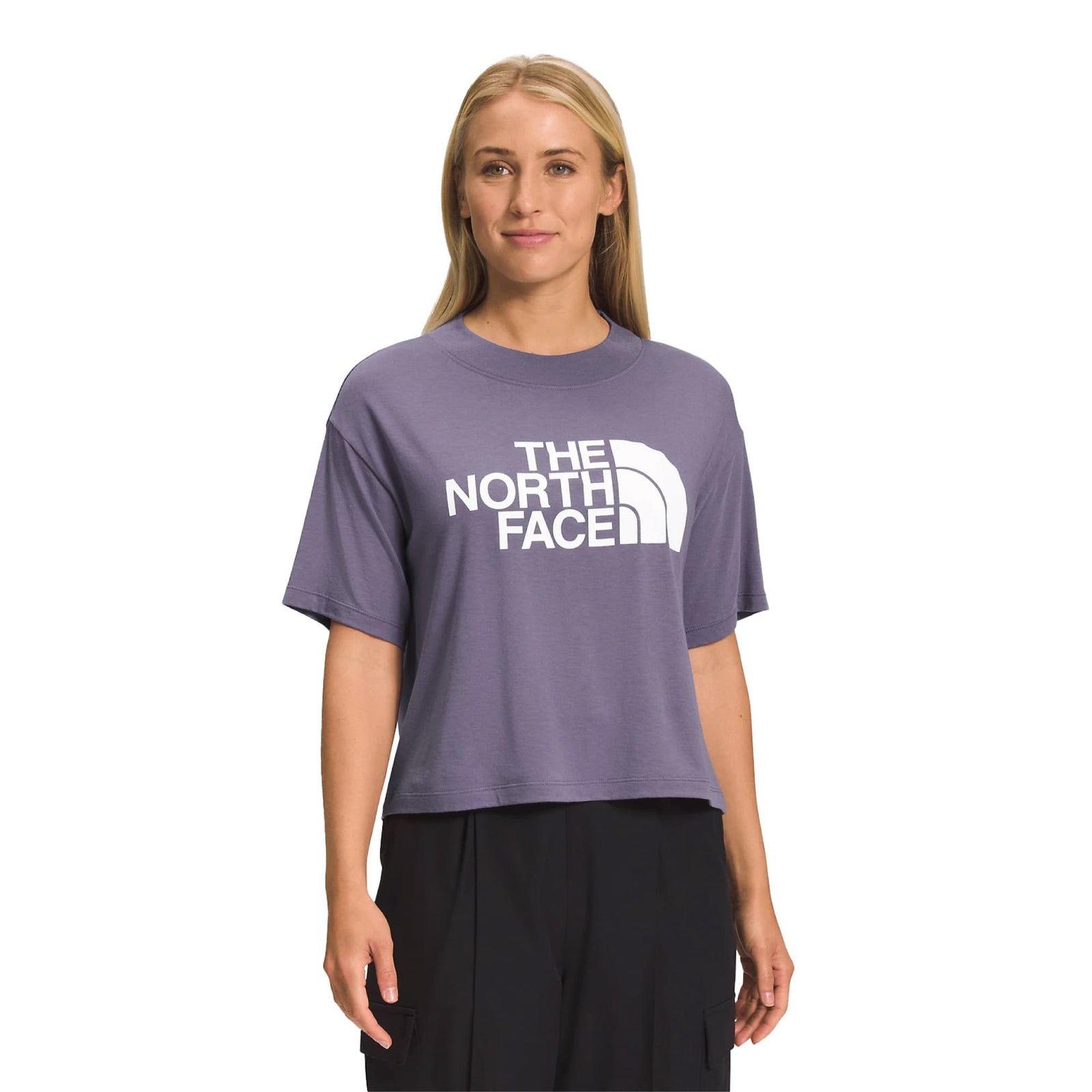 The North Face Women's Short Sleeve Half Dome Crop Tee 2023 YK LUNAR SLATE