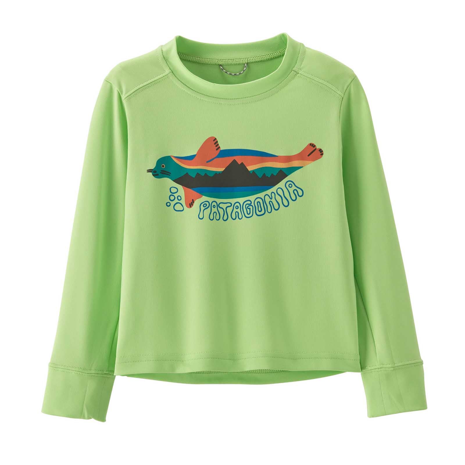 Patagonia Toddler's Long-Sleeved Capilene® Silkweight UPF T-Shirt 2024 FLIPPER FITZ: SALAMANDER GREEN