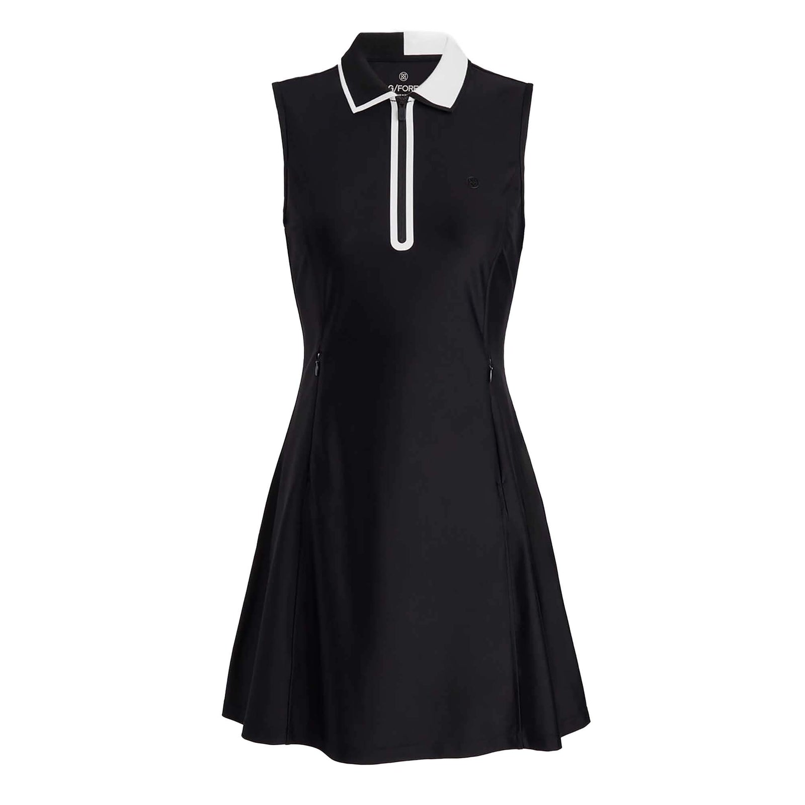 G/Fore Women's Contrast Collar Tech Nylon Quarter Zip Dress 2024 ONYX