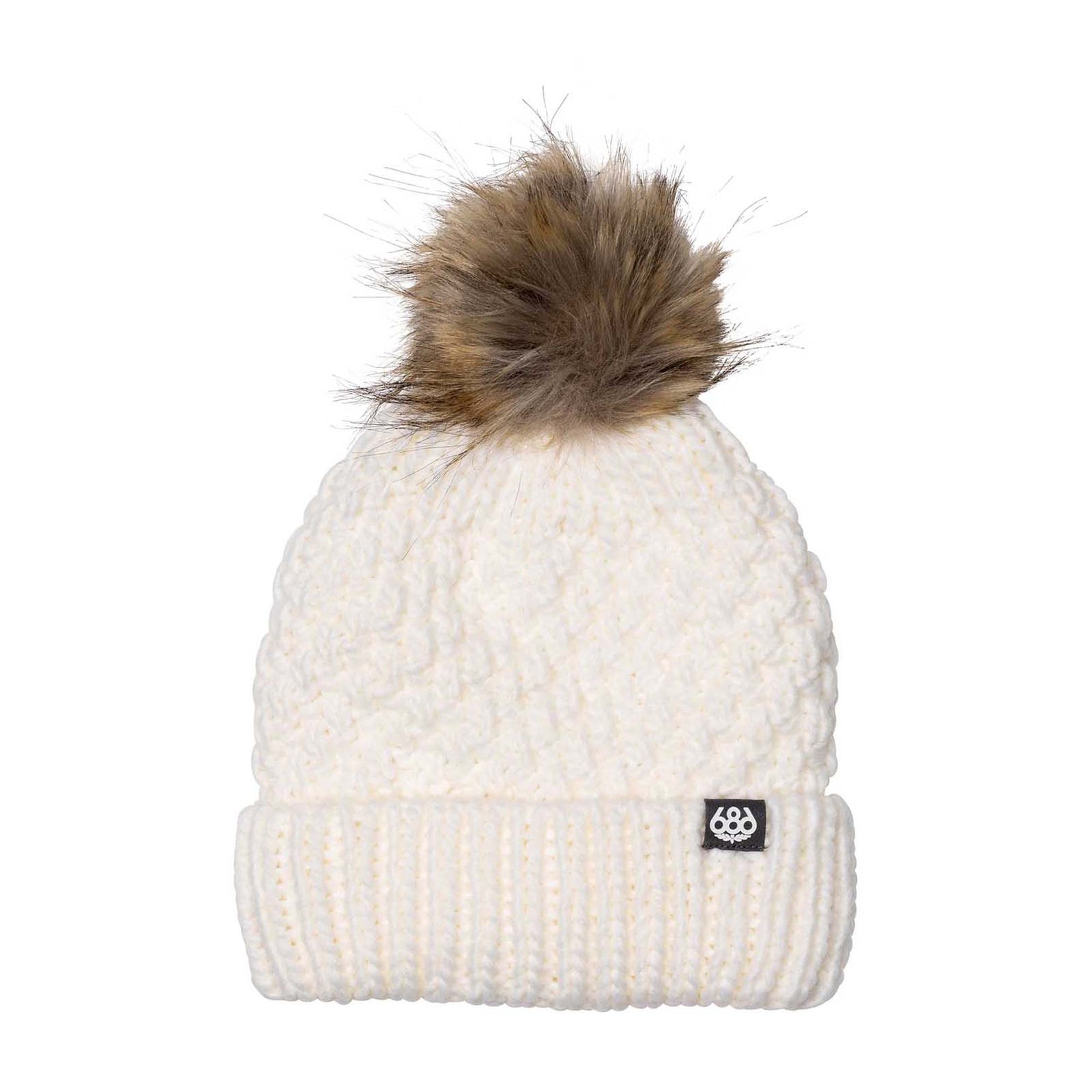 686 Women's Majesty Cable Knit Beanie 2024 WHITE