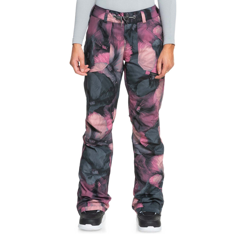 Roxy Skiwear Women's Nadia Printed Pant 2024 TRUE BLACK PANSY PANSY