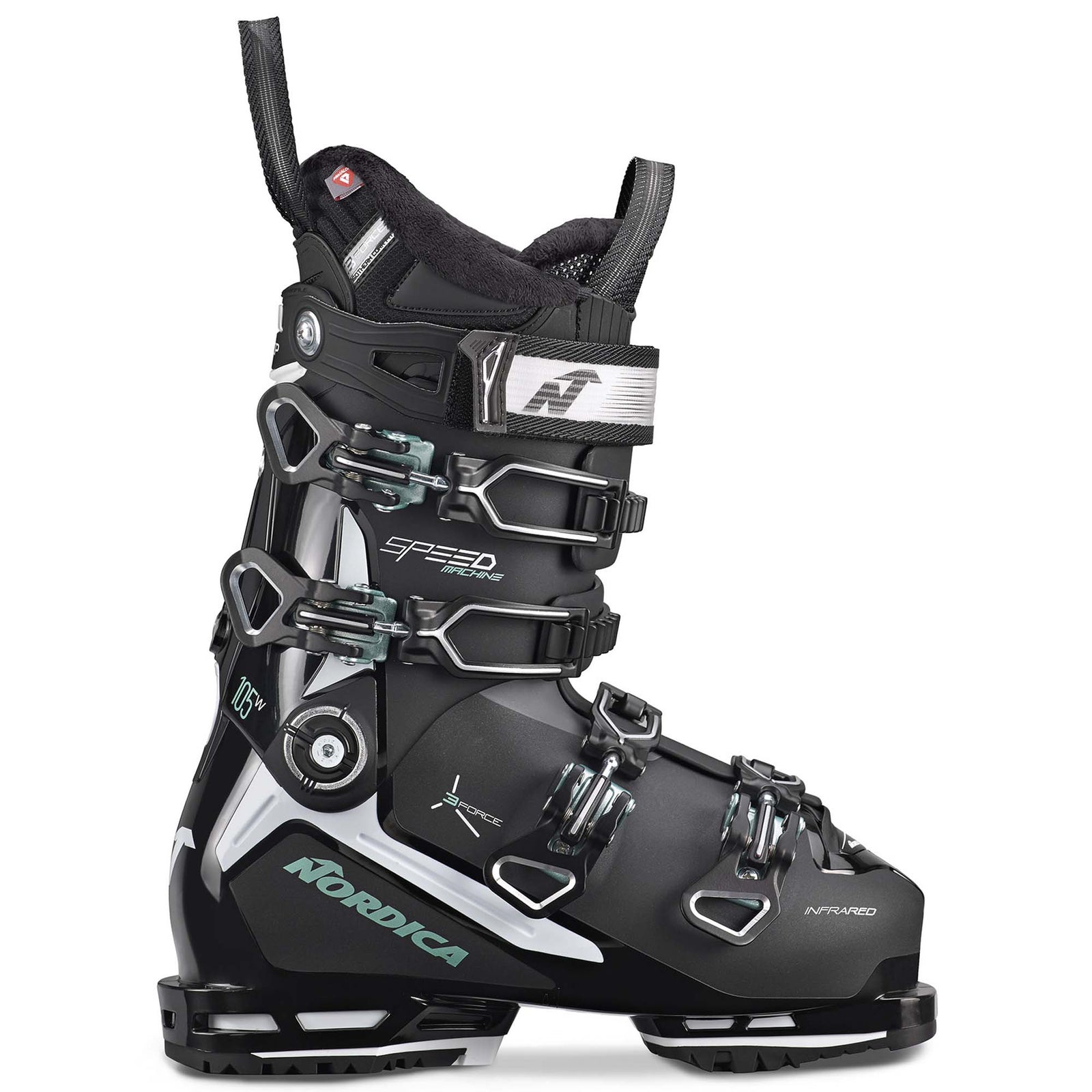 Nordica Women's Speedmachine 3 105 Ski Boot 2024 BLK/WHT/GREEN