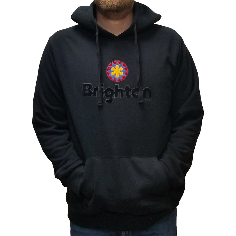 Men's Brighton Logo Red Jacket Pipeline Fleece Pullover Hoodie xSmall