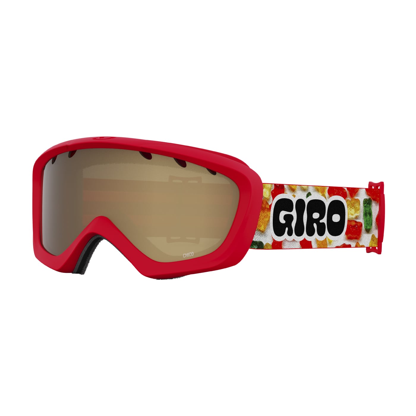 Giro Junior's Chico Goggles with Amber Rose Lens 2022 BLACK RED PODIUM/AMBER ROSE