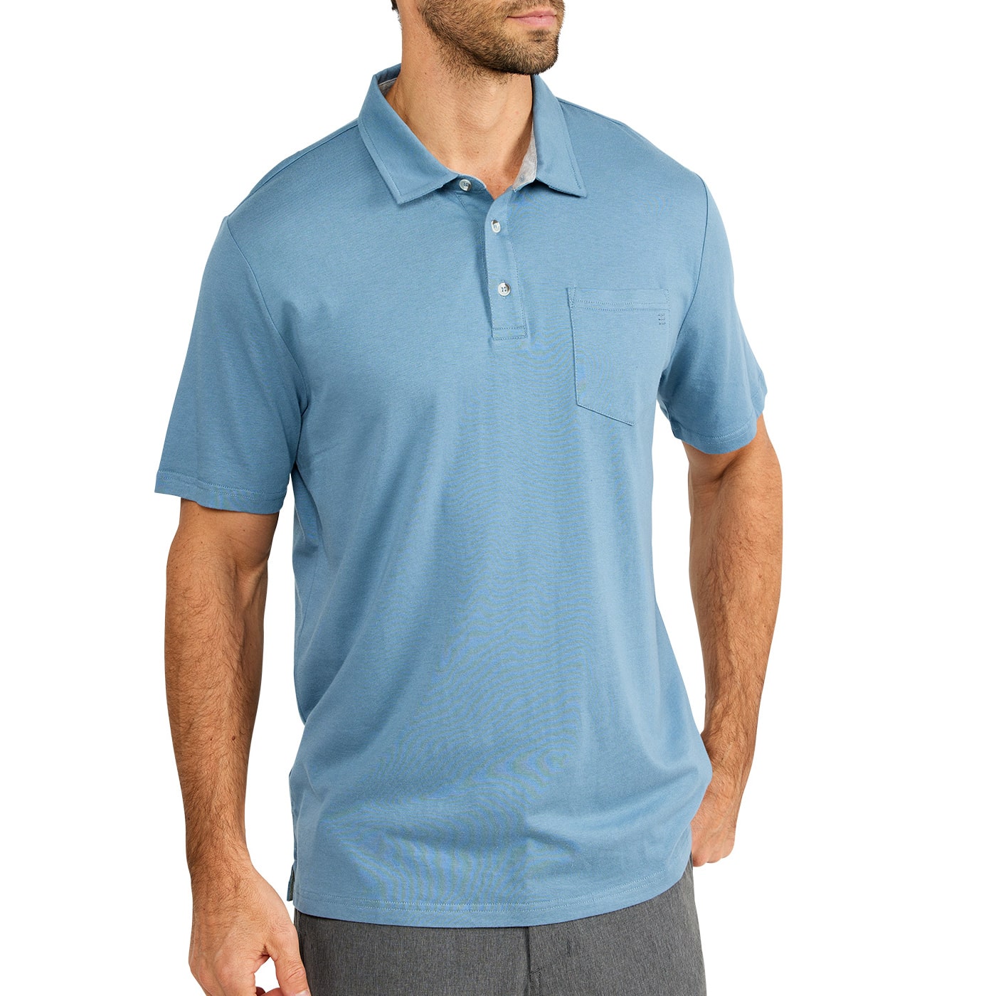 Free Fly Men's Bamboo Heritage Polo 2024 BLUE FOG