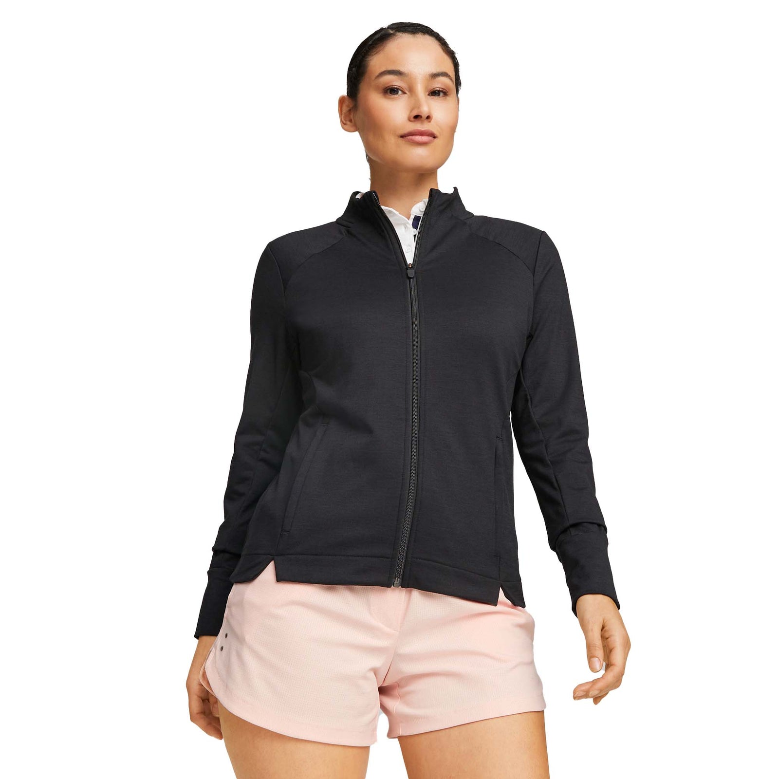 Puma Women's Cloudspun Heather Full Zip Jacket 2023 PUMA BLACK H