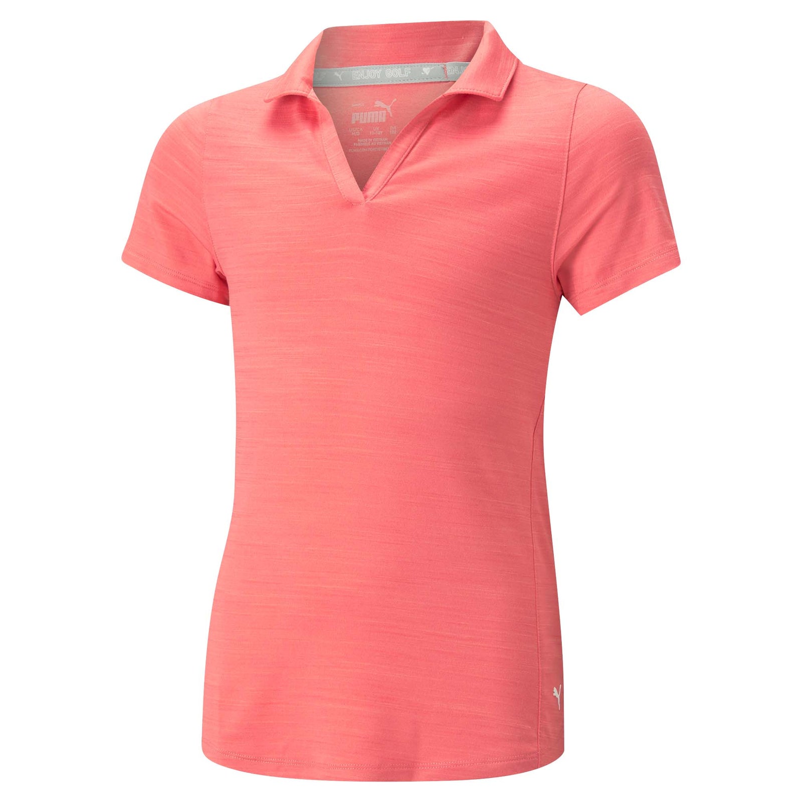 Puma Girl's Cloudspun Coast Golf Polo Shirt 2023 LOVEABLE HEATHER