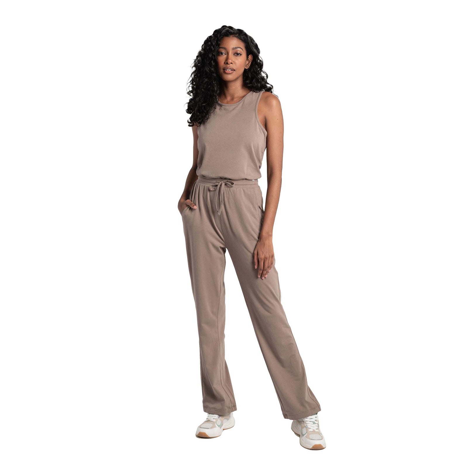 Lole Women's Effortless Cotton Jumpsuit 2023 C FOSSIL