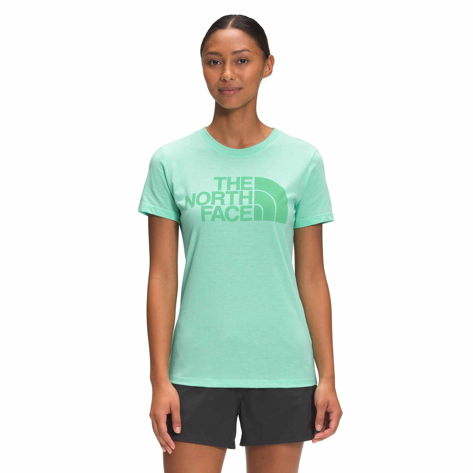 The North Face Women's Short Sleeve Half Dome Tri-Blend Tee 2023 C SPRING BUD