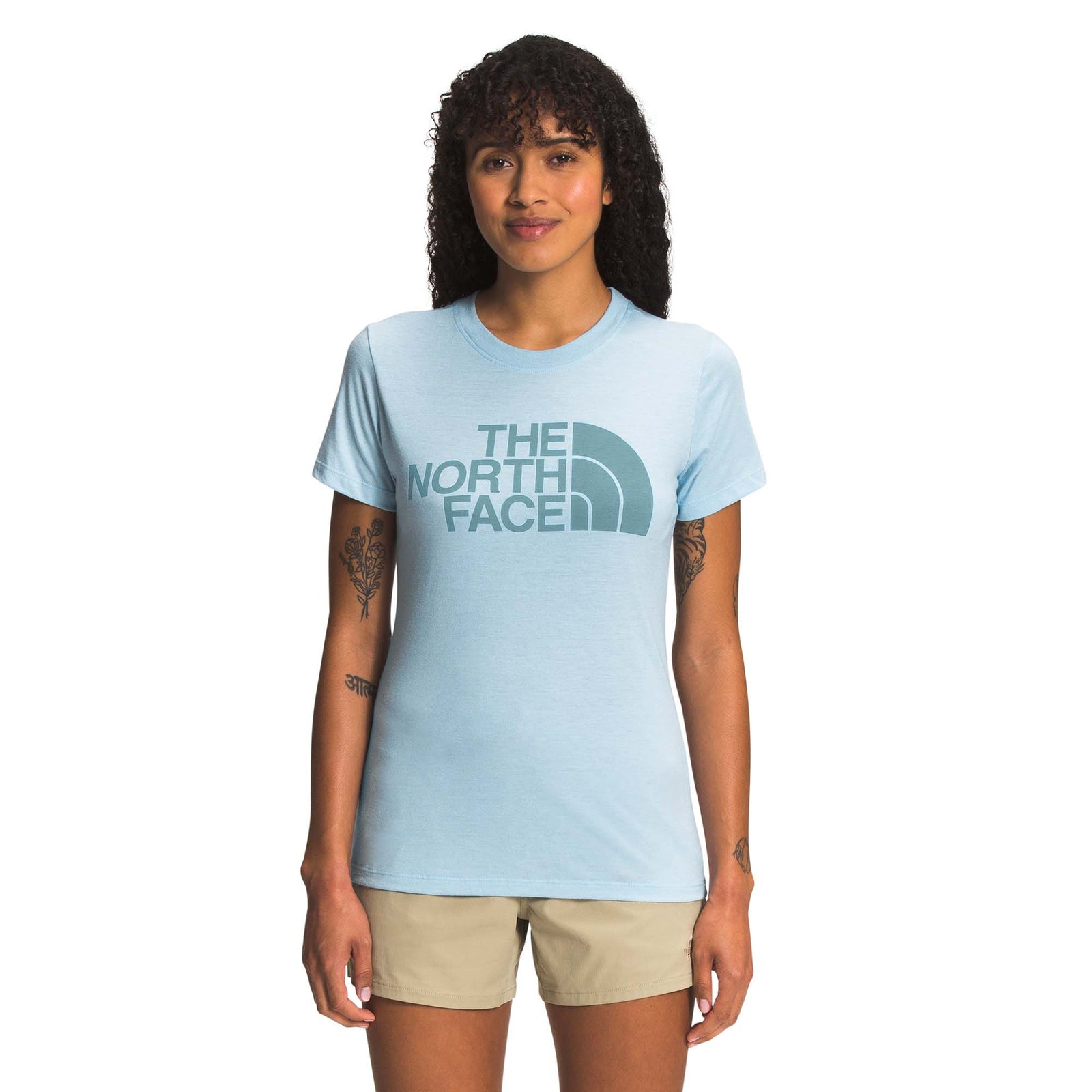 The North Face Women's Short Sleeve Half Dome Tri-Blend Tee 2023 BETA BLUE H