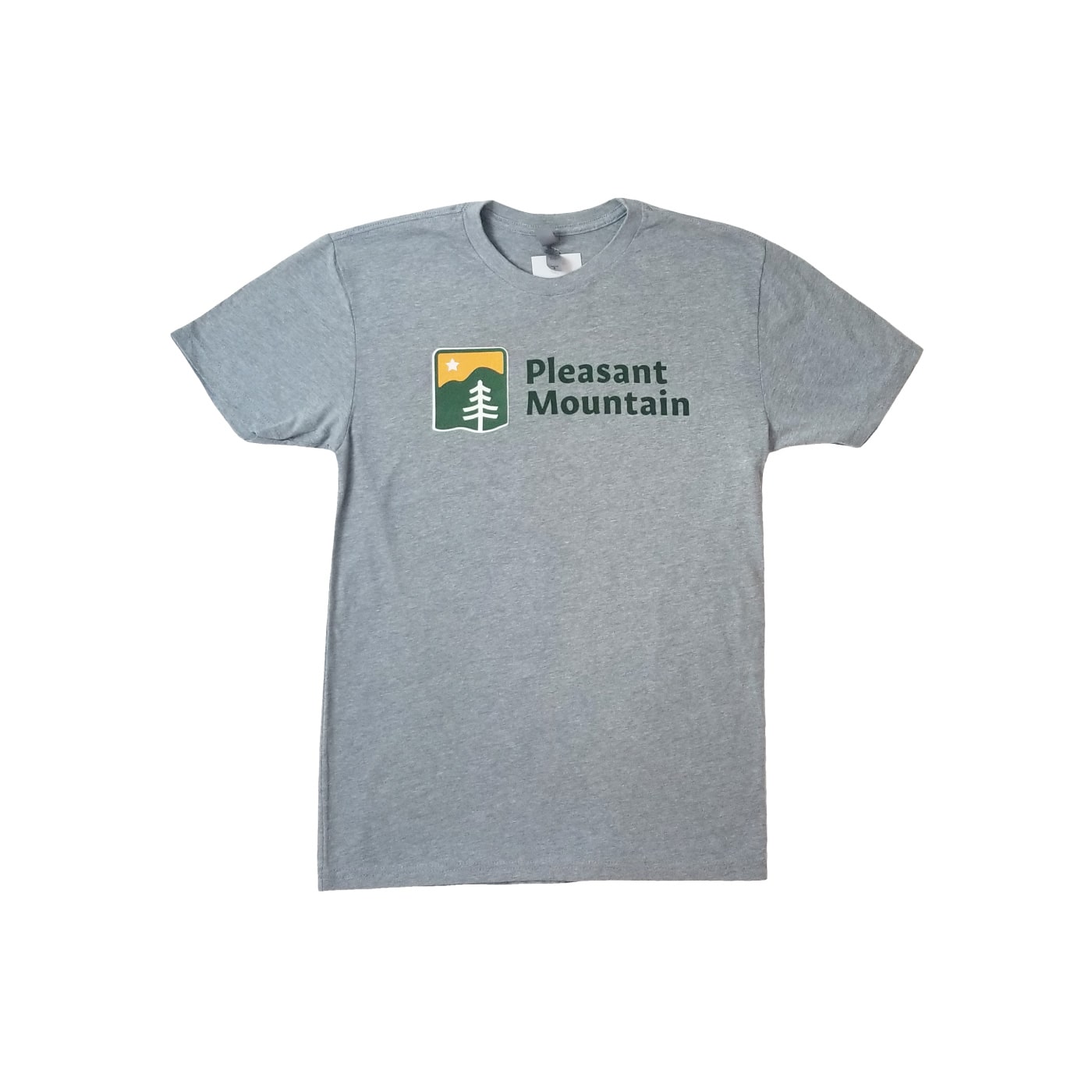 Pleasant Mountain Short Sleeve T-shirt Front Color Logo 