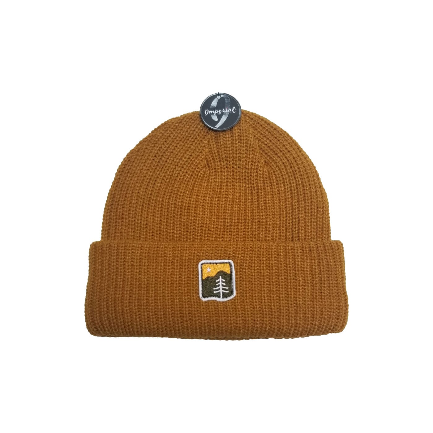 Pleasant Mountain Logo The Mogul Beanie MUSTARD