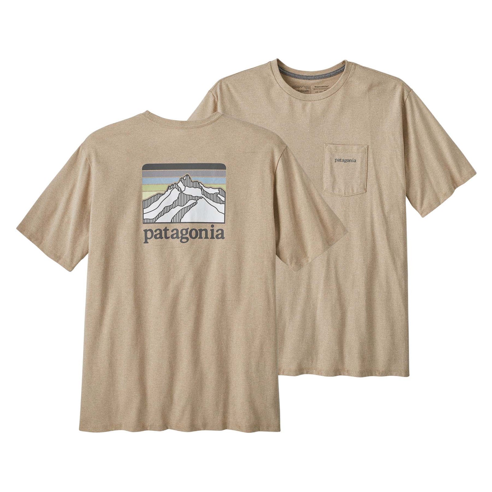 Patagonia Men's Line Logo Ridge Pocket Responsibili-Tee® 2024 OAR TAN