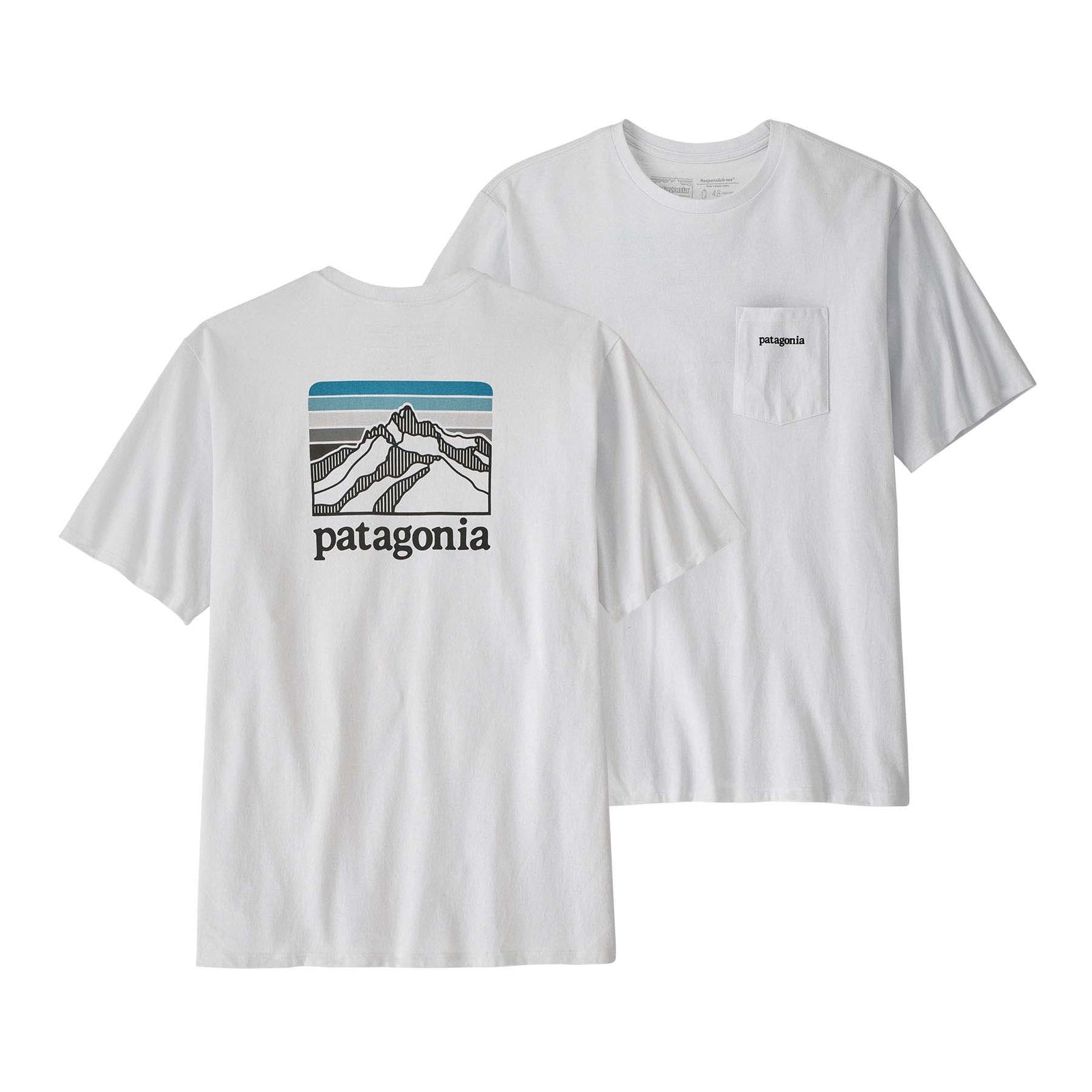 Patagonia Men's Line Logo Ridge Pocket Responsibili-Tee® 2024 WHITE