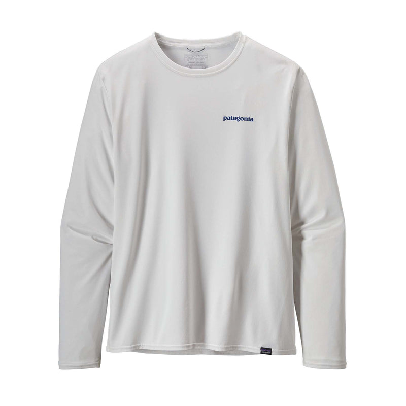 Patagonia Men's Long-Sleeved Capilene® Cool Daily Graphic Shirt 2024 BOARDSHORT LOGO: WHITE