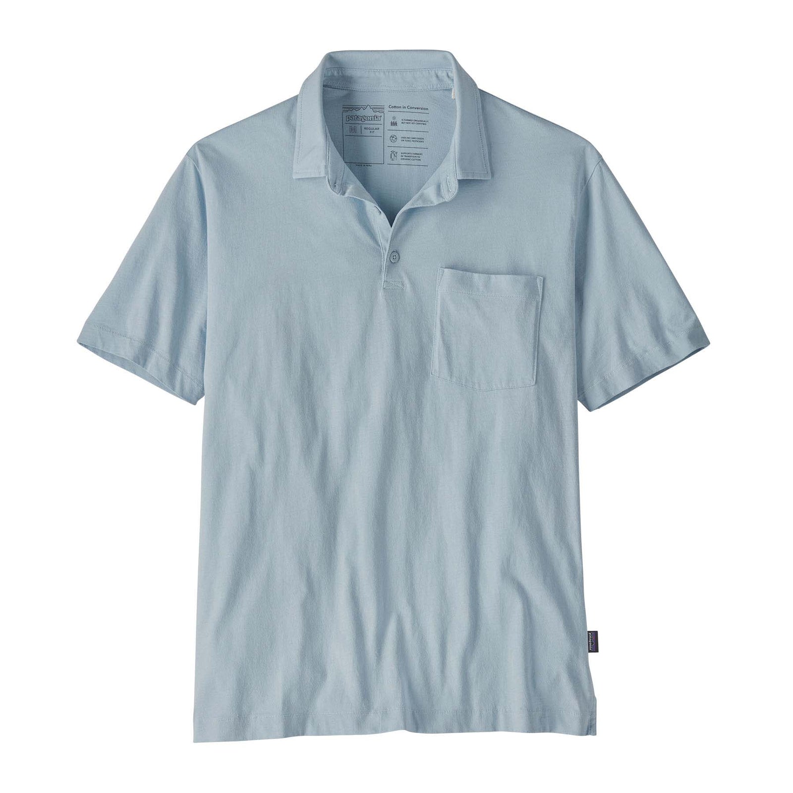 Patagonia Men's Cotton in Conversion Lightweight Polo 2023 STME STEAM BLUE
