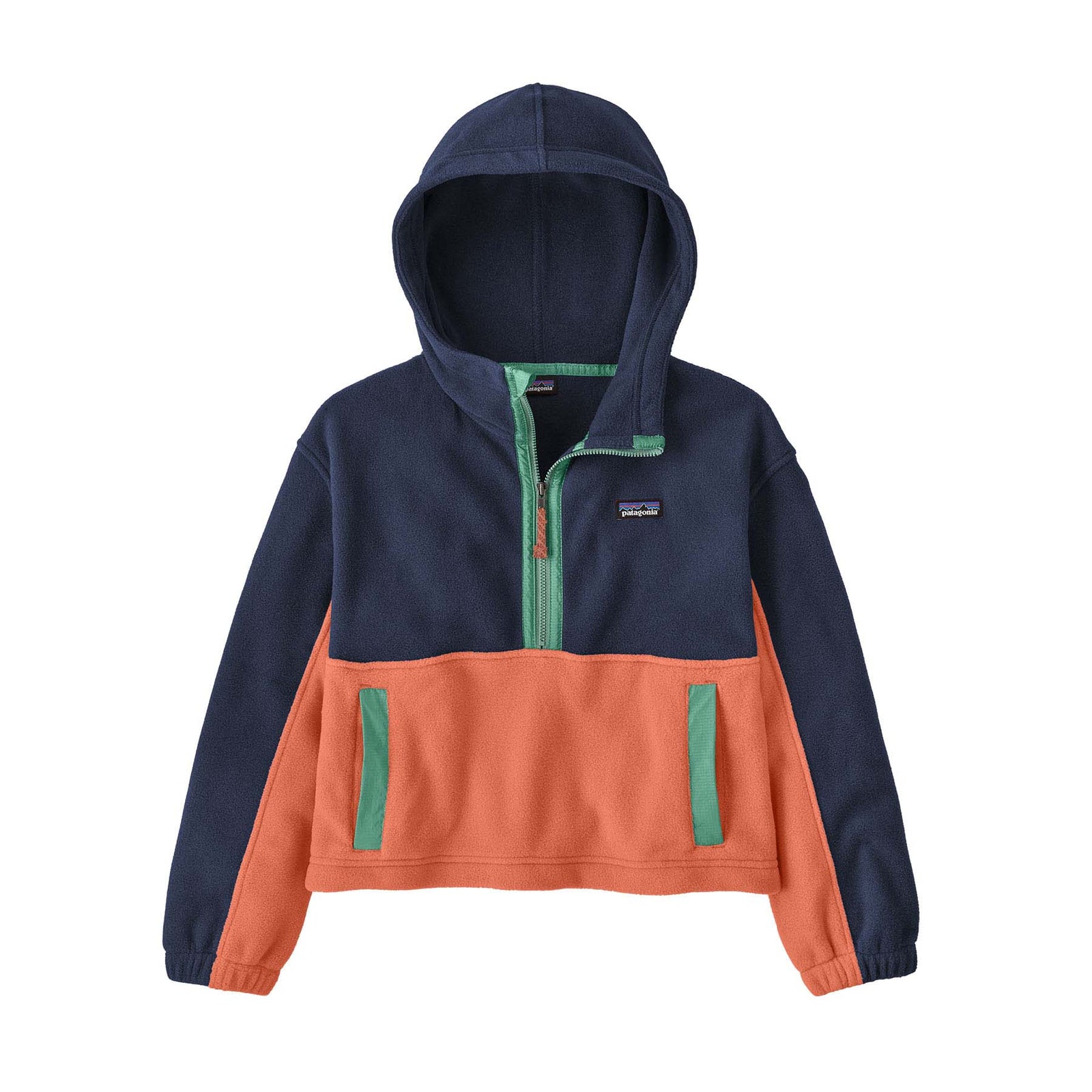 Patagonia Kids' Microdini Cropped Hoody Pullover 2023 NENA NEW NAVY