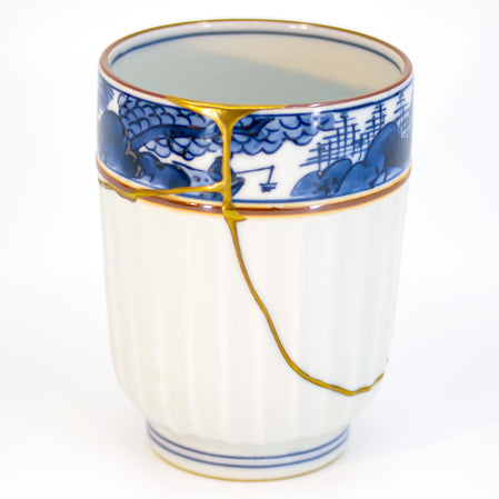 Sold Out - Authentic Japanese Kintsugi Cup: Wabi-Sabi Elegance in Golden repairs