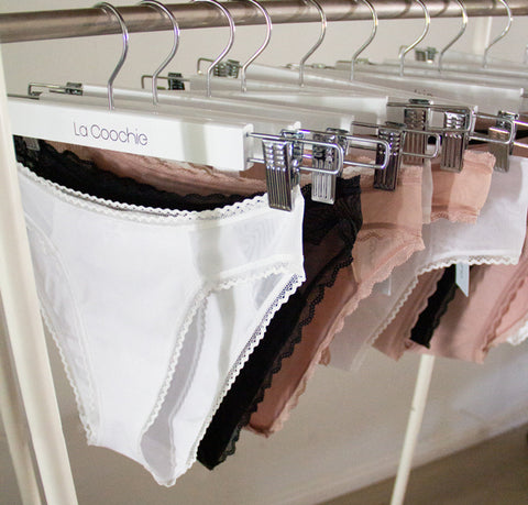 La Coochie organic cotton underwear with high rise thong and brief styles.
