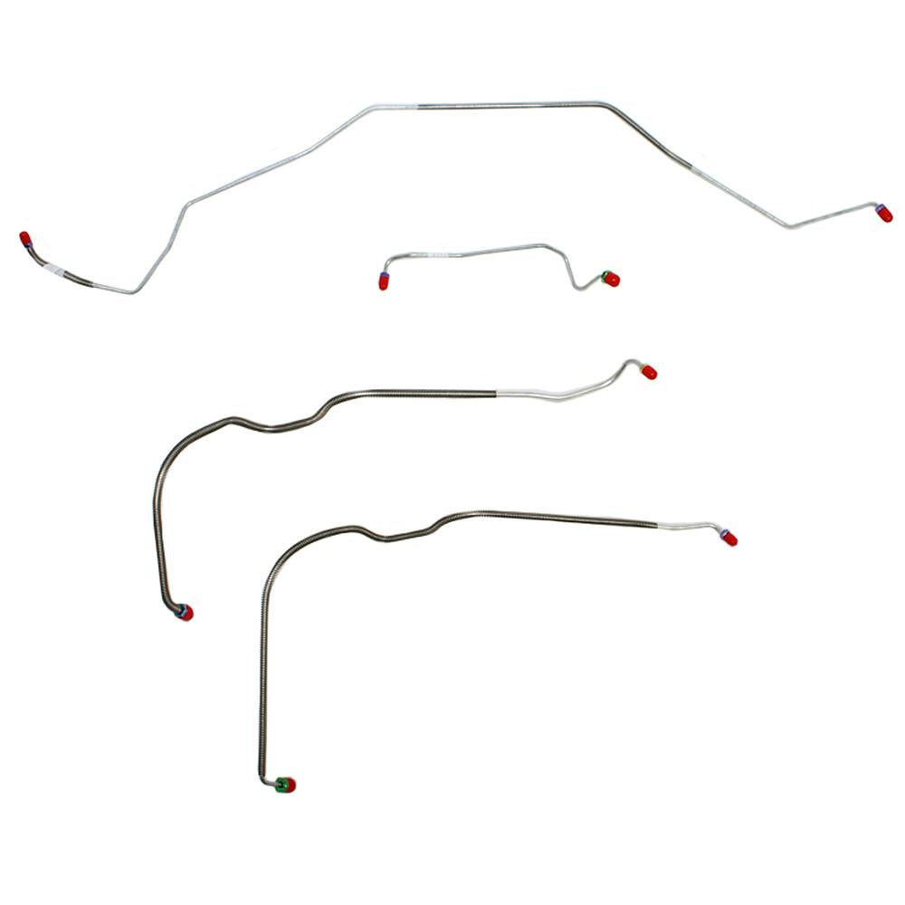 68' Chevy Malibu SS, Chevelle SS, El Camino SS, (Super Sport ONLY) w/ Power Drum Brakes, Front 4pc Line Set; Stainless