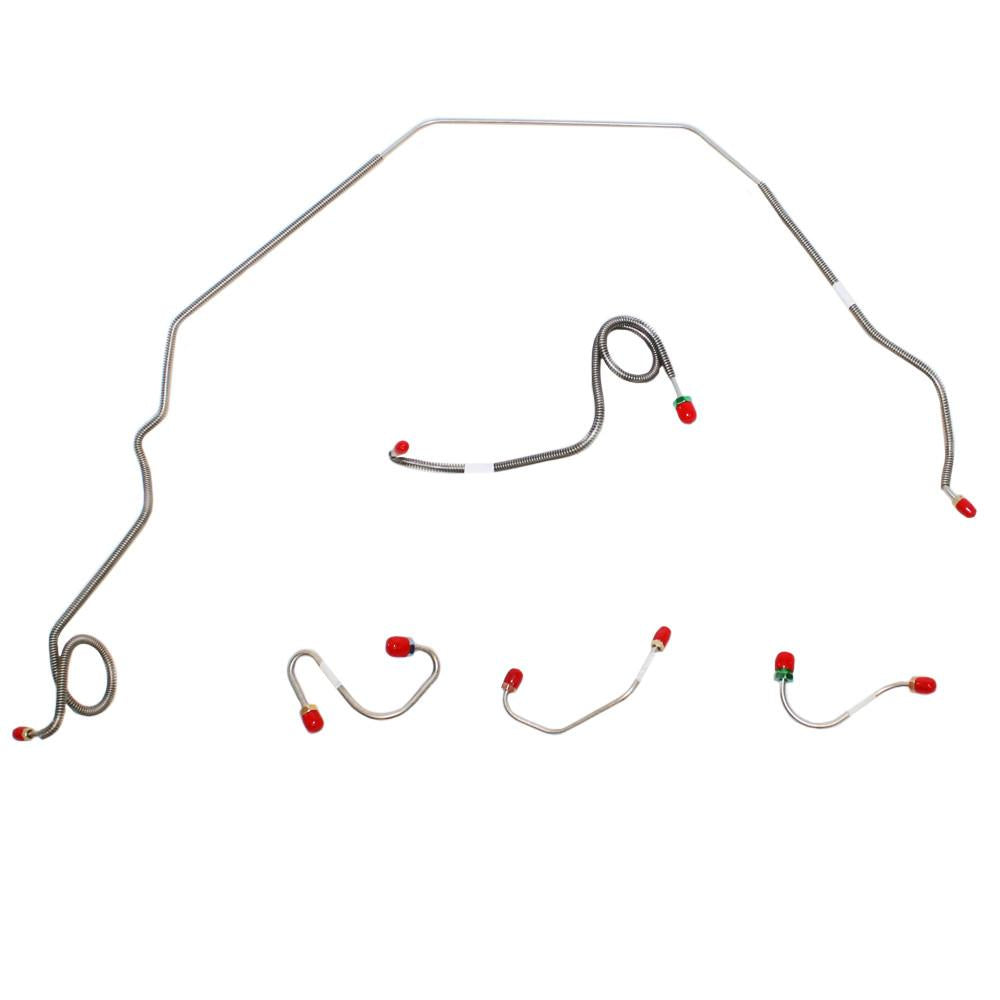69' Pontiac Firebird, Power Disc, Front 5pc Brake Line Set; Stainless