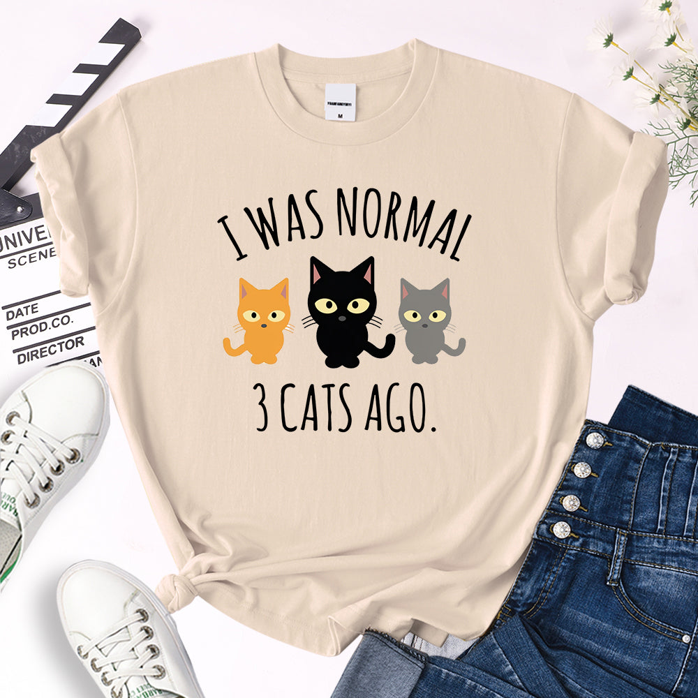 Normal 3 Cats Ago Print T-shirt