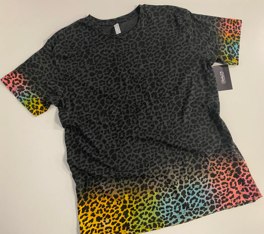 LAT 6901 Men's Fine Jersey T-Shirt - Black Leopard - XL