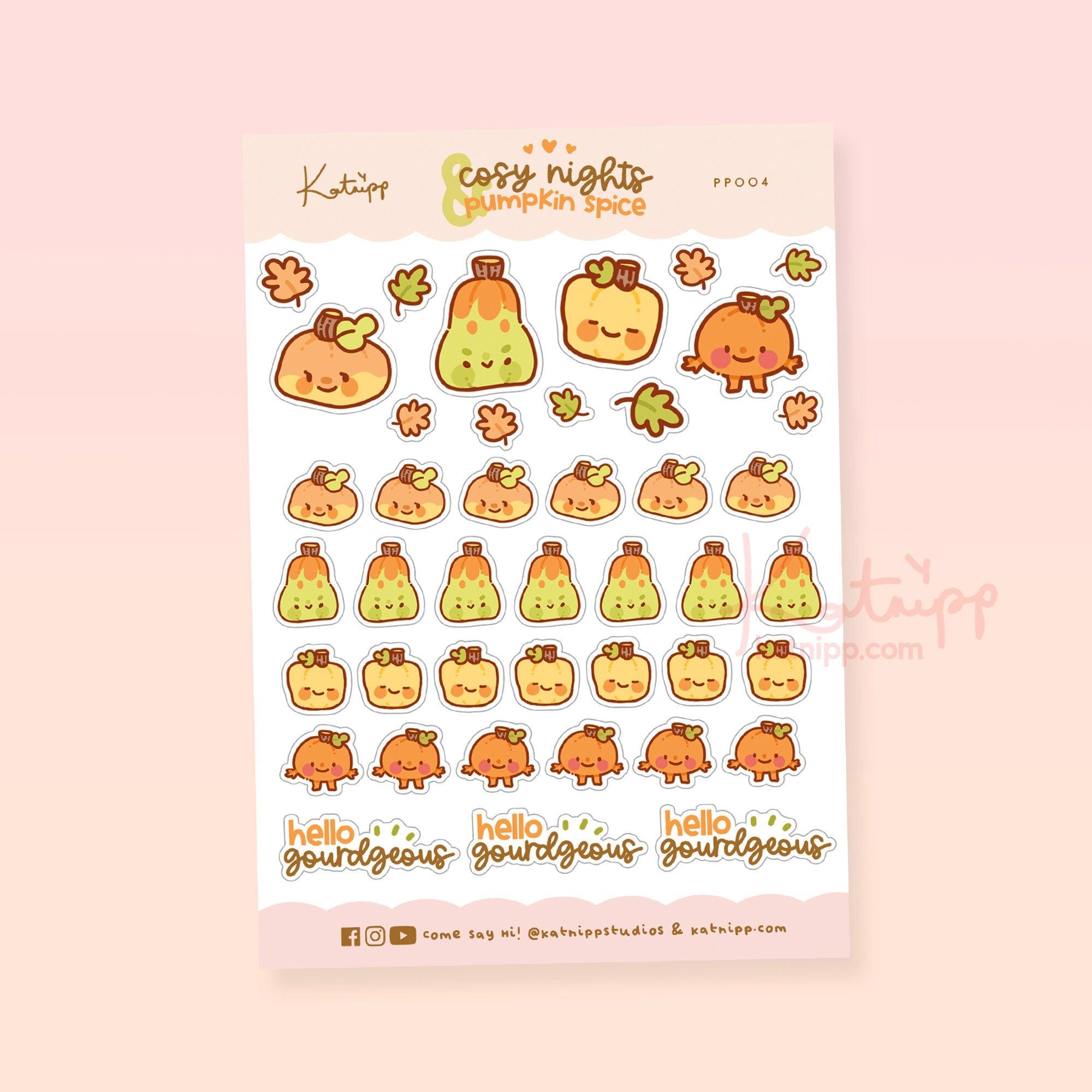 Cozy Vibes & Pumpkin Spice Kiss-Cut Planner Sticker Sheet – Plan with élan