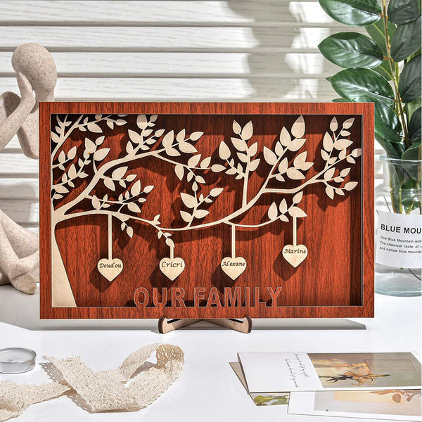 Father's Day Gift Personalized Wooden Family Tree Sign