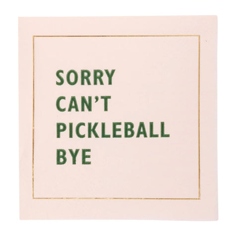 Pickleball cocktail party napkins pink