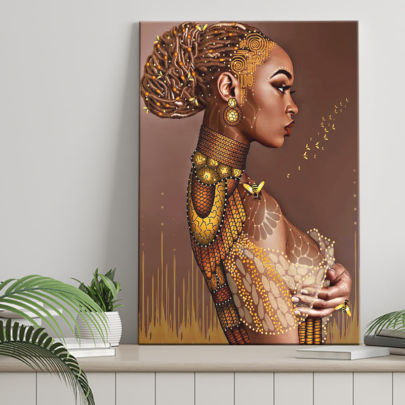 African American Black Sexy Woman Nude Canvas Prints Wall photo