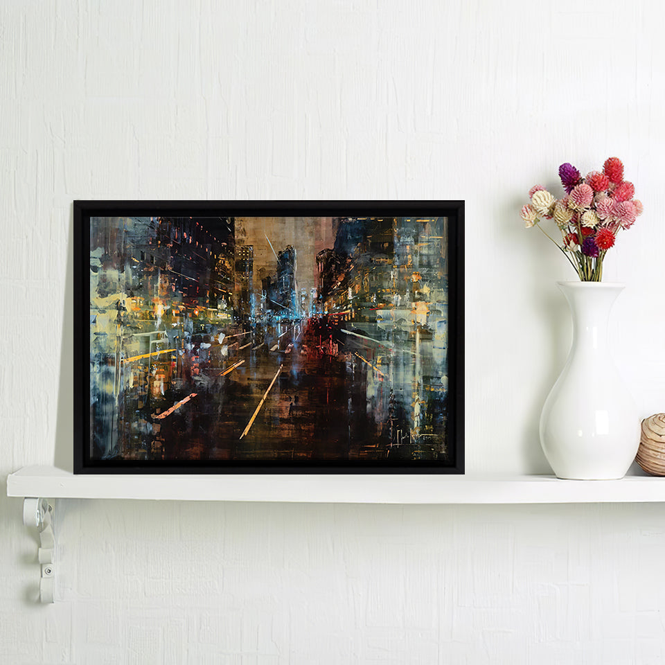 New York Fire II Framed Canvas Wall Art - Framed Prints, Prints for Sale, Canvas Painting