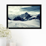 Snow Capped Mountains Framed Canvas Prints - Painting Canvas, Art Prints,  Wall Art, Home Decor, Prints for Sale
