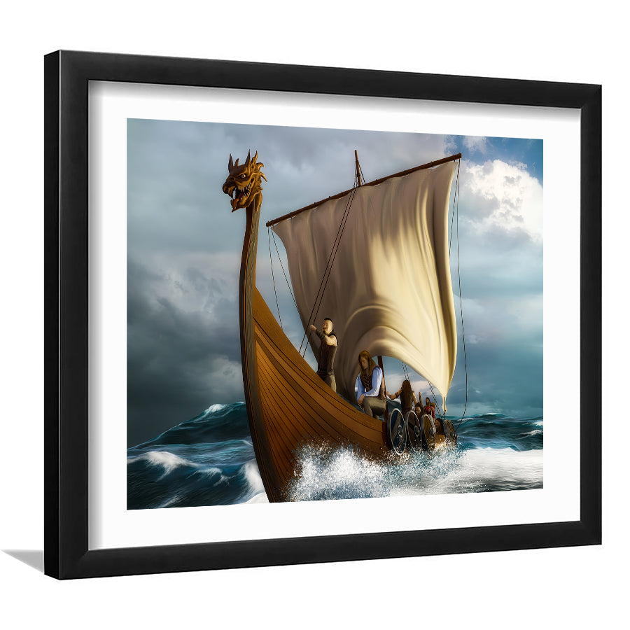 viking ship painting