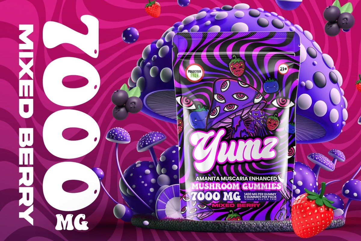 Yumz Amanita Muscaria Mushroom Gummies mixed berry