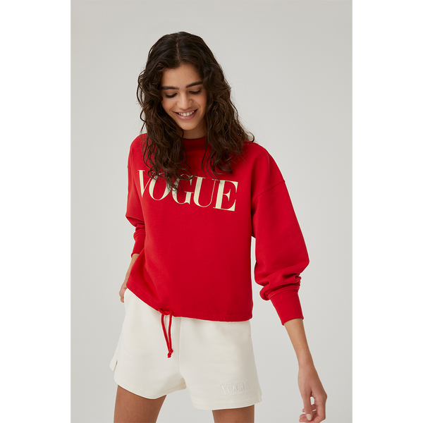 Vogue Red Sweatshirt Cordstring with Contrast Logo – Vogue Official Store