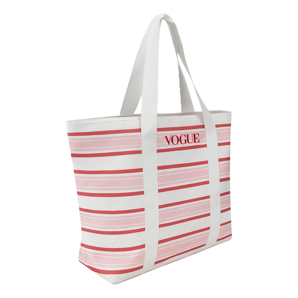 VOGUE Bag Striped Red with Logo Embroidery – Vogue Official Store