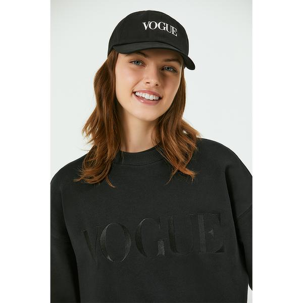 VOGUE Cap Black with White Logo Embroidery – Vogue Official Store