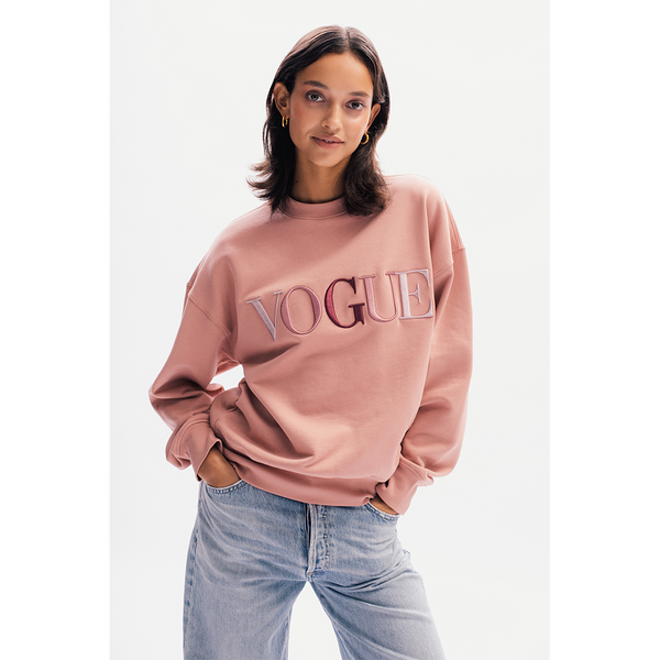 VOGUE Sweatshirt Ash Rose with Rainbow Logo Embroidery – Vogue Official ...