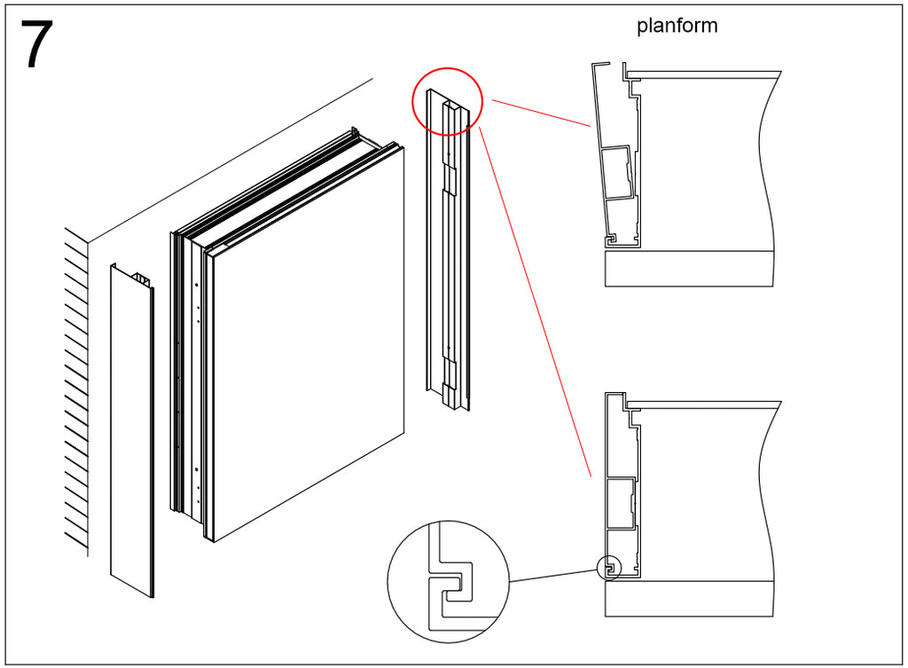 Install the aluminum panel on two sides