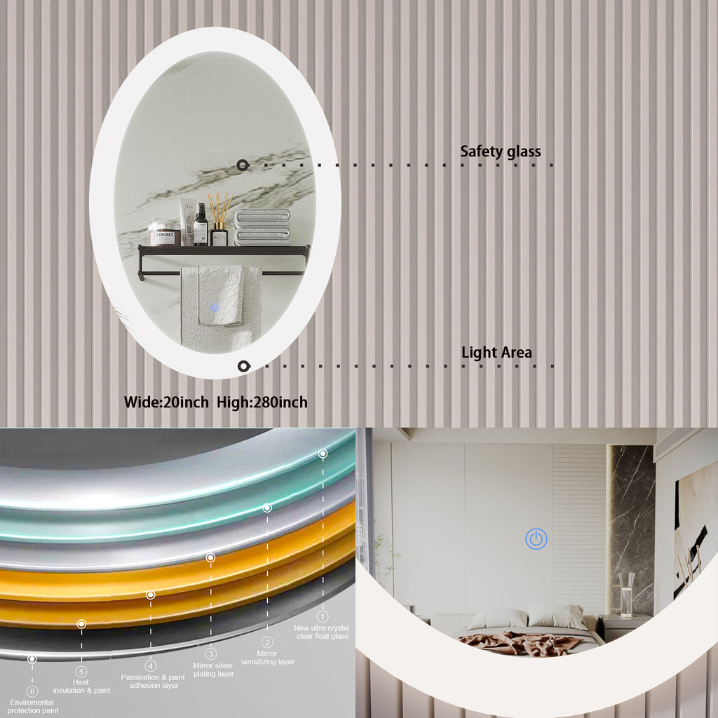 product description9: features of 20''×28'' Oval LED mirror