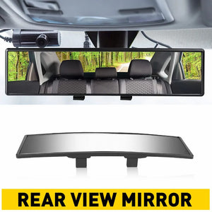 240MM Wide Convex Interior Clip On Rear View Clear Mirror Universal Anti Glare Anti-fog Panoramic Rear View Mirror Curved Mirror - AutoPartsALaCarte