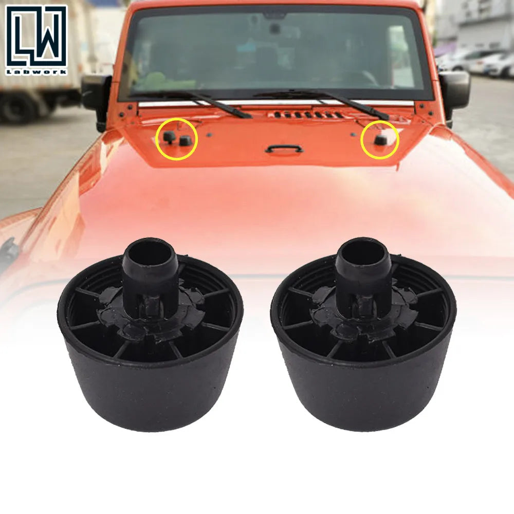2pcs Rubber Bumper Cushion Black Hood Stoppers For 2007-2018 JEEP Wrangler JK