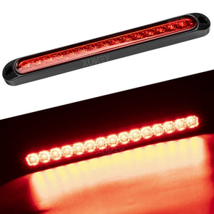 Universal 15 LED Tail Light Strip Bar License Plate Strip Brake 3rd Brake Light Red Turn Signal Warning Light Truck Car Parts Accessories - AutoPartsALaCarte