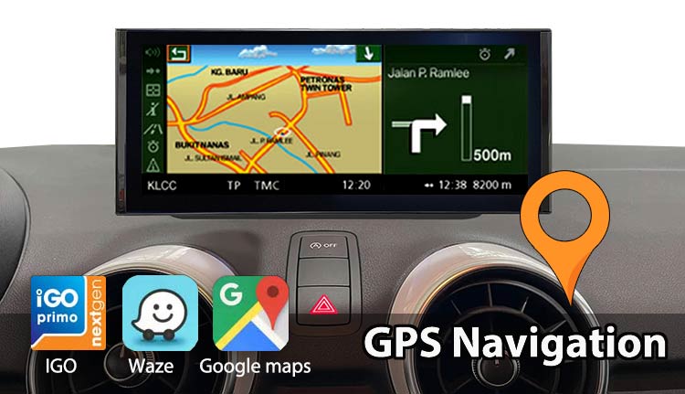 10.25 ''/ 12.3'' Android 11 Navigation GPS Audi A1 2012-2018 support Google maps, waze, iGo etc