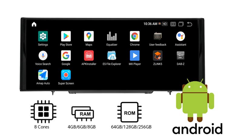 10.25 ''/ 12.3'' Android 11 Navigation for Audi A3 2014-2020 with 128GB 256GB