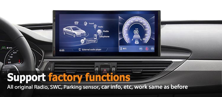 10.25 ''/ 12.3'' Audi A6L A7 2012-2018 Android 11 Navigation GPS support factory functions