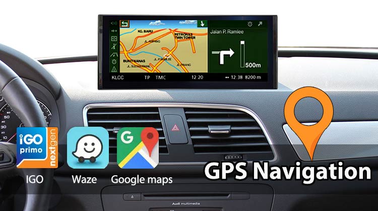 10.25 ''/ 12.3'' Android 11 Navigation for Audi Q3 2013-2018 support Google maps, waze, iGo etc